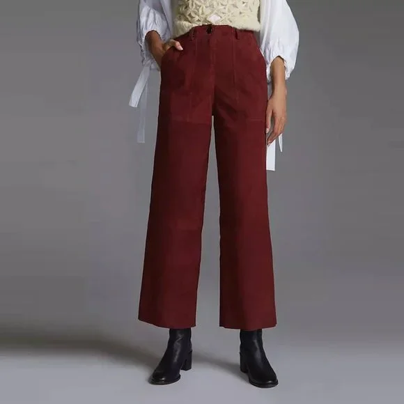 AnthropologieDeadwood Straight Suede Pants in Red